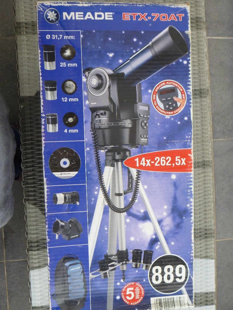 Telescope Meade, Audio, Tv en Foto, Optische apparatuur | Telescopen, Ophalen, Lenzentelescoop (refractor), Met statief, Zo goed als nieuw