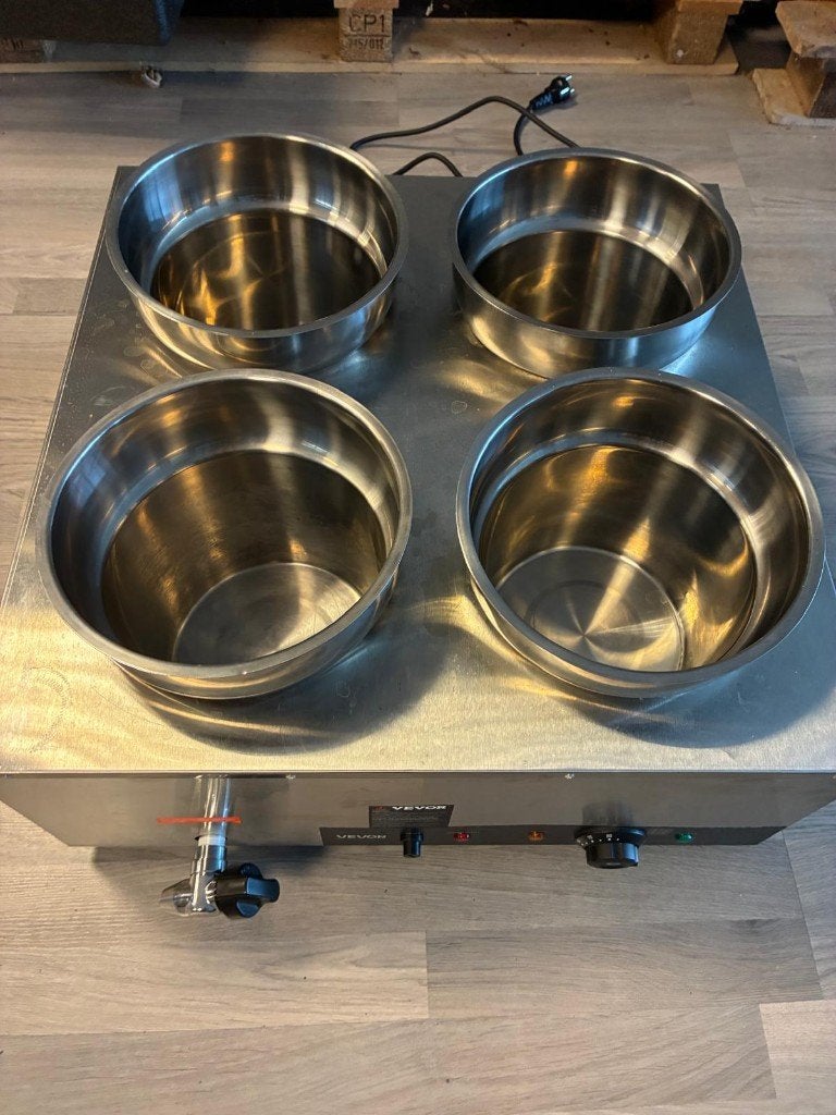 VEVOR Bain Marie Warmhouder RVS(4 Ronde Pannen + Aftapkraan), Zakelijke goederen, Ophalen, Gebruikt, Fornuis, Frituur en Grillen