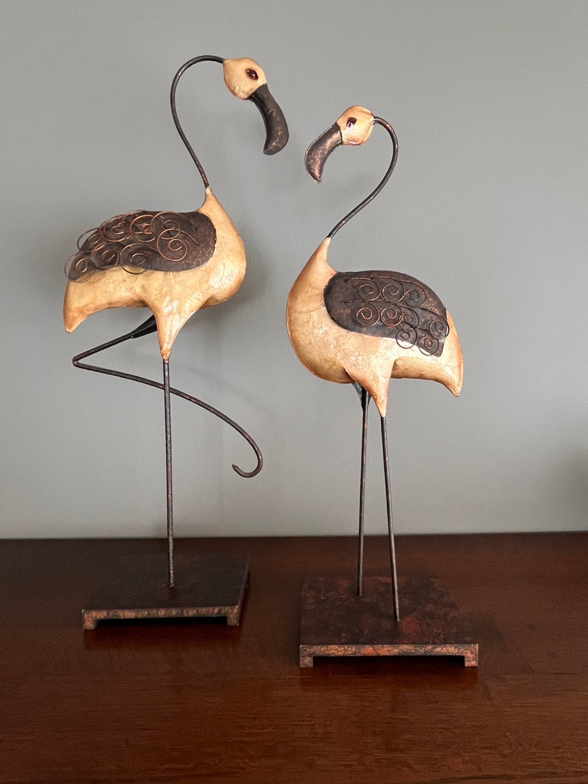 Set van 2 decoratieve metalen vogels, Ophalen, Zo goed als nieuw