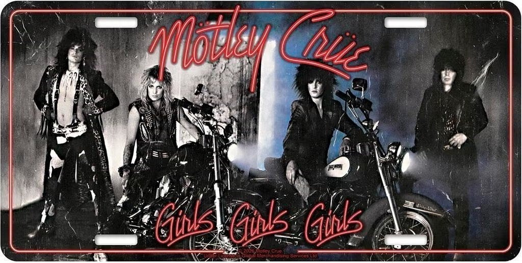 Motley Crue - Girls Girls Girls USA Nummerplaat off. merch., Kleding | Dames, Ophalen of Verzenden, Nieuw