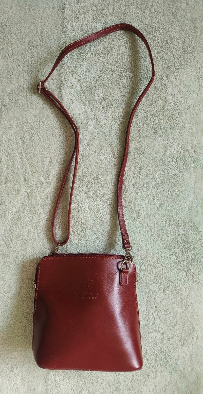 petit sac à bandoulière en cuir Vera Pelle fabriqué en Itali, Autres marques, Cuir, Enlèvement ou Envoi, Comme neuf