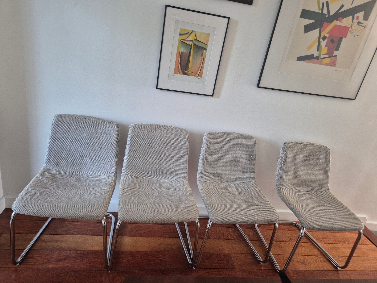 GRATIS 4 buisframe stoelen, Ophalen, Gebruikt, Stof, Vier