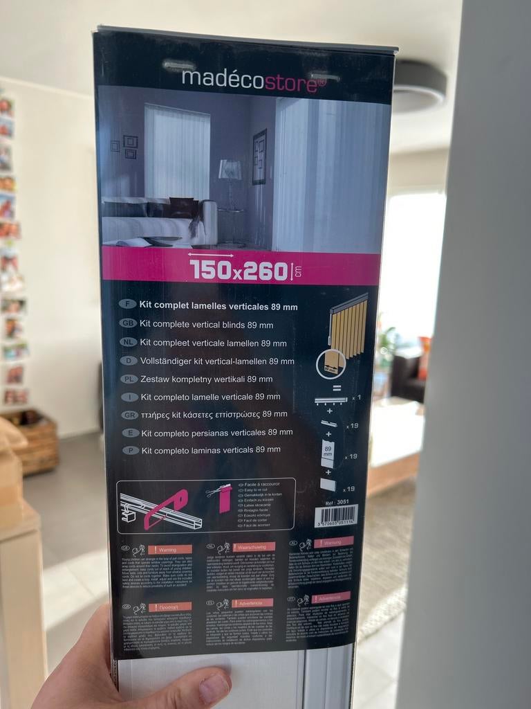 Nieuwe verticale lamellen (150 x 260 cm) –, Huis en Inrichting, Stoffering | Gordijnen en Lamellen, Nieuw, Ophalen