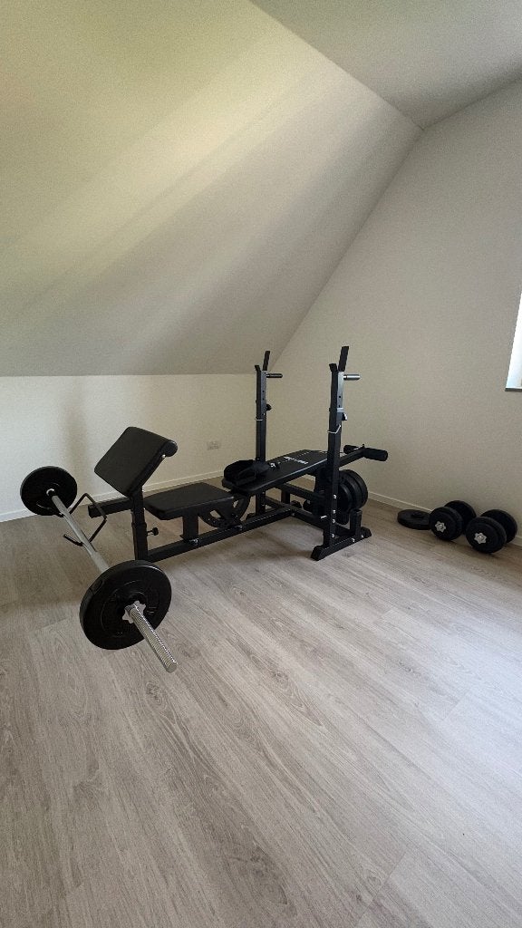 GORILLA SPORTS  halterbank zwart, Sport en Fitness, Ophalen, Krachtstation, Nieuw, Armen