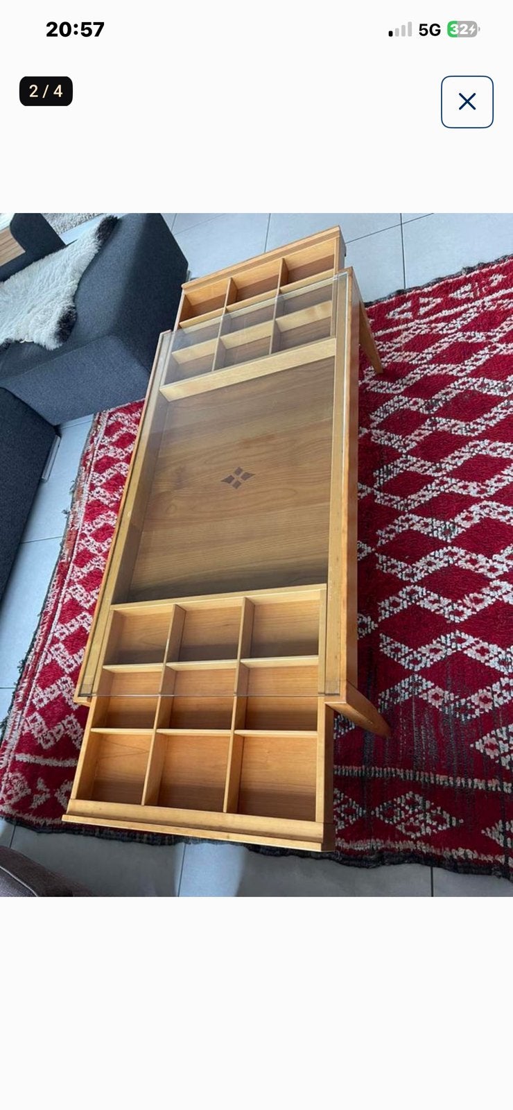 Vintage salontafel, Huis en Inrichting, Tafels | Salontafels, Ophalen, Zo goed als nieuw, Rechthoekig