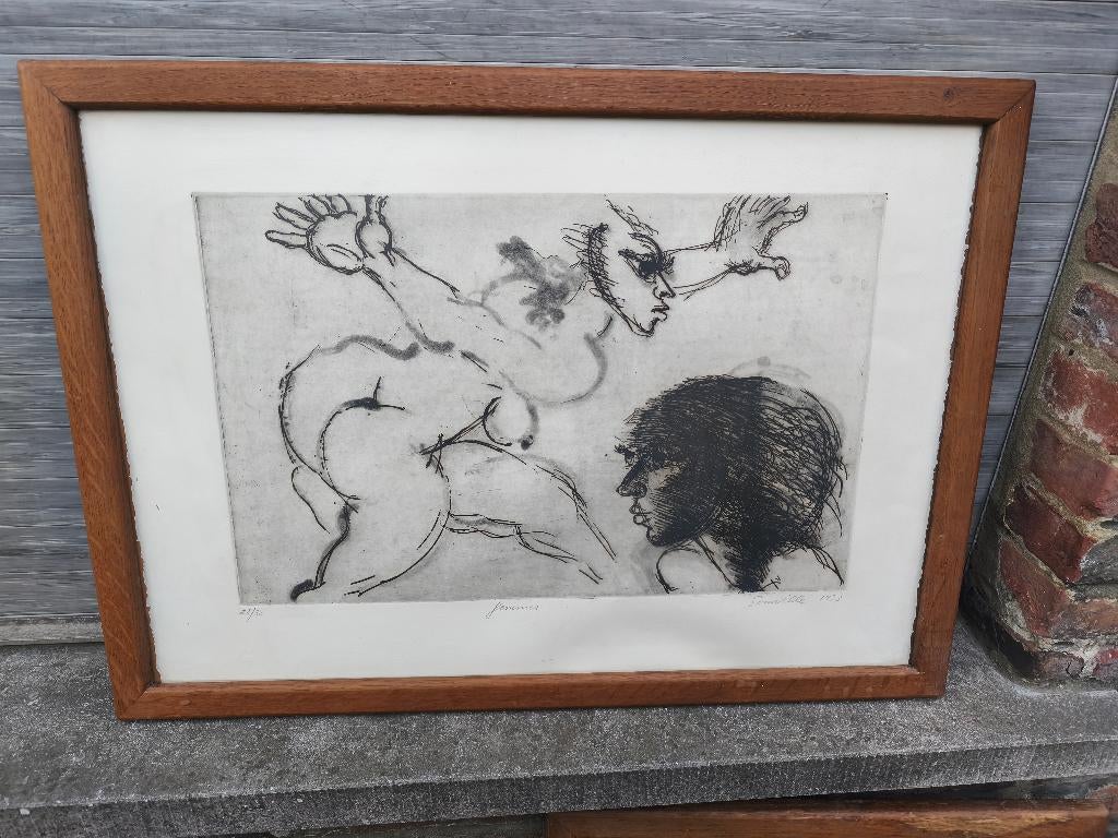 Eau forte femmes signe Roger somville, Antiek en Kunst, Ophalen of Verzenden