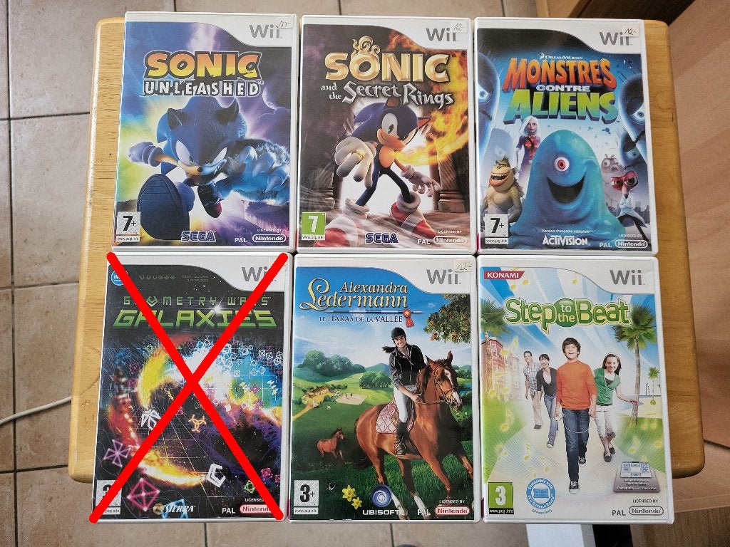 Lot de jeux Nintendo Wii, Enlèvement