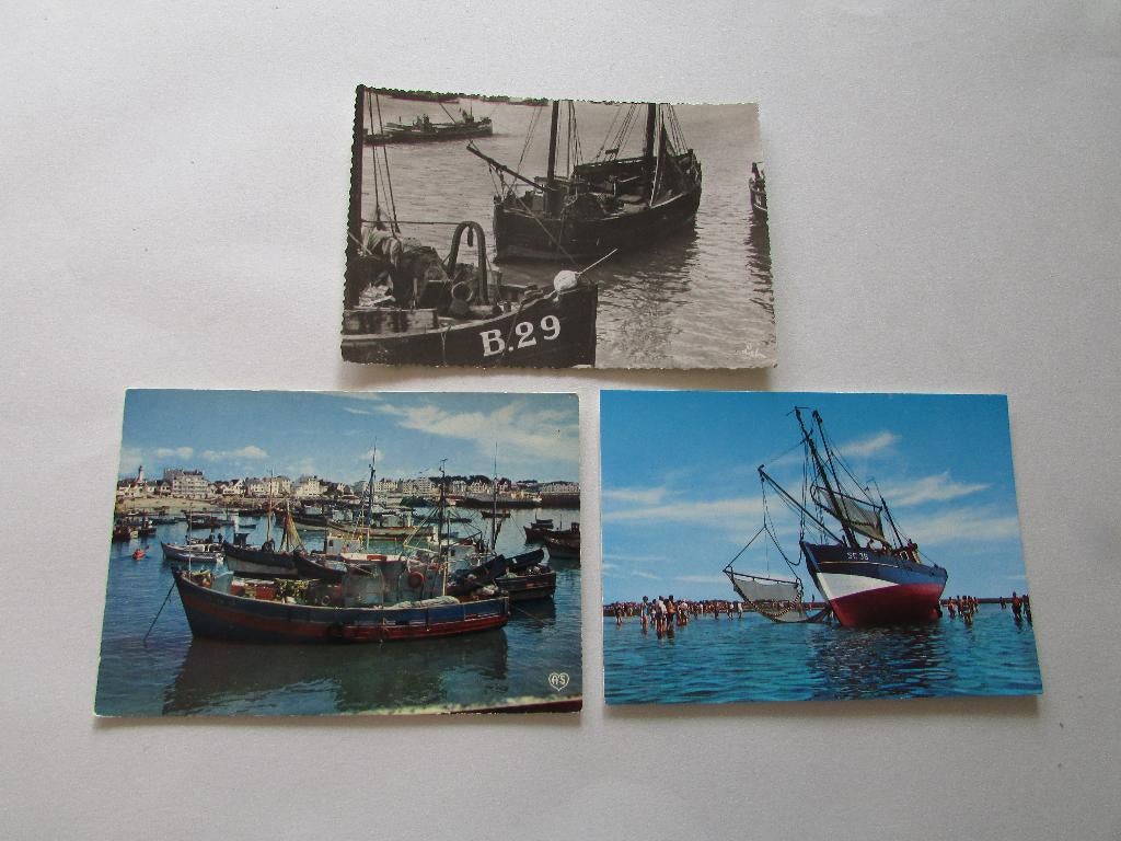 Cartes postales, bateaux de pêche, Enlèvement ou Envoi, 1940 à 1960, Non affranchie, Véhicule