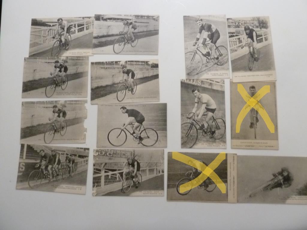 antieke fiets wielrenner postkaarten oldtimer koers retro, Verzamelen, Ophalen of Verzenden