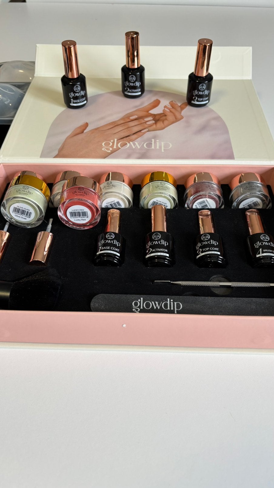 Glowdip ( semi permanente nagels), Handtassen en Accessoires, Uiterlijk | Cosmetica en Make-up, Gebruikt, Overige kleuren, Ophalen of Verzenden