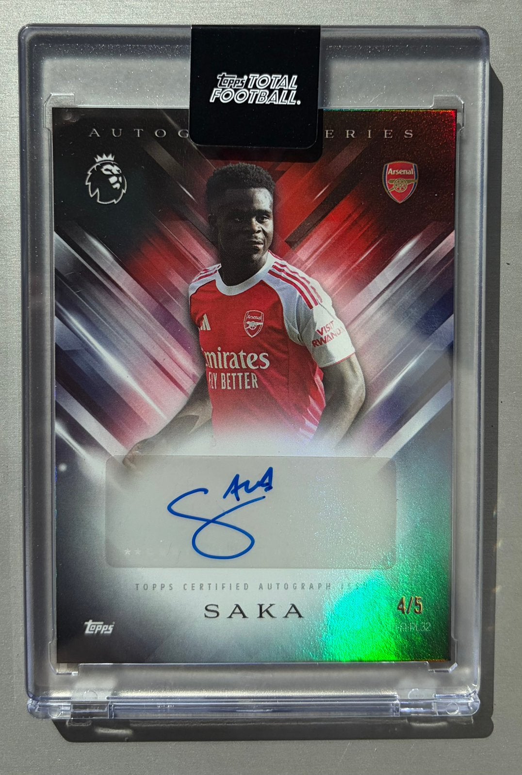 Bukayo Saka topps autograph 4/5, Ophalen of Verzenden, Nieuw, Losse kaart