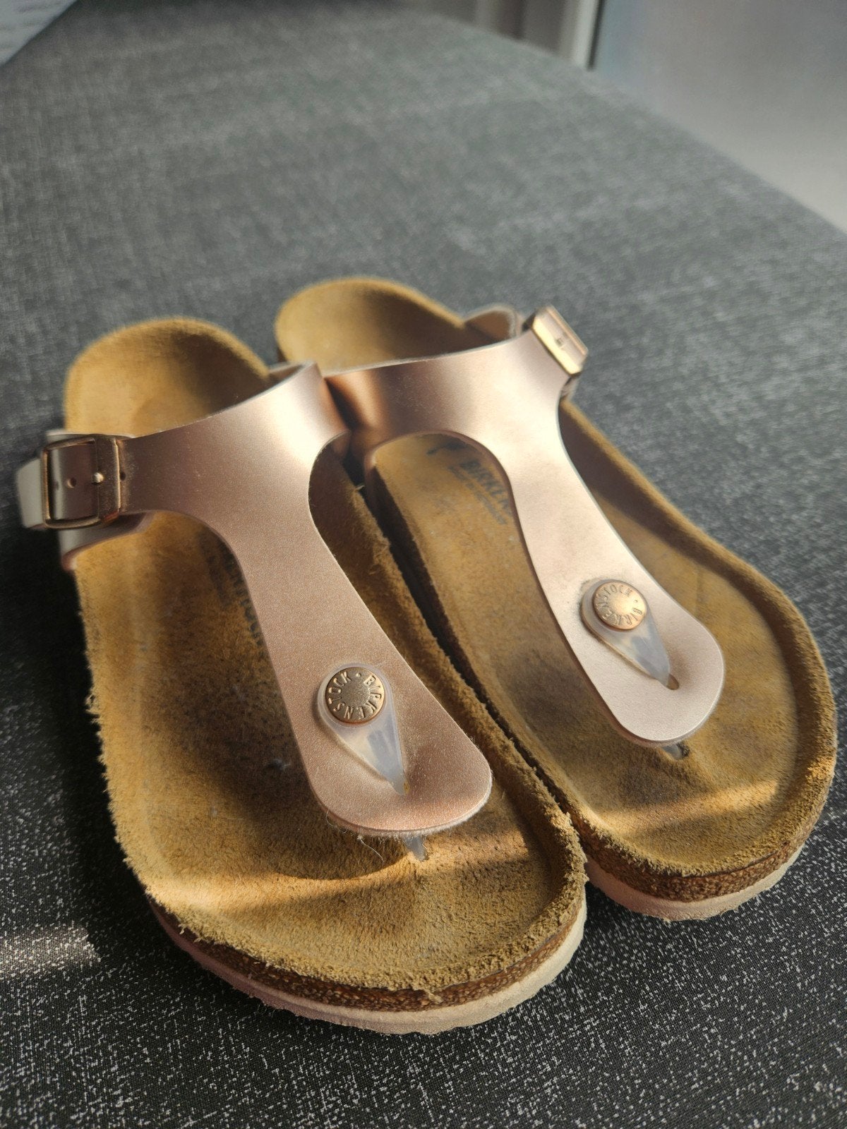 Slippers birkenstock, rosé goud, Ophalen, Gebruikt, Meisje, Schoenen
