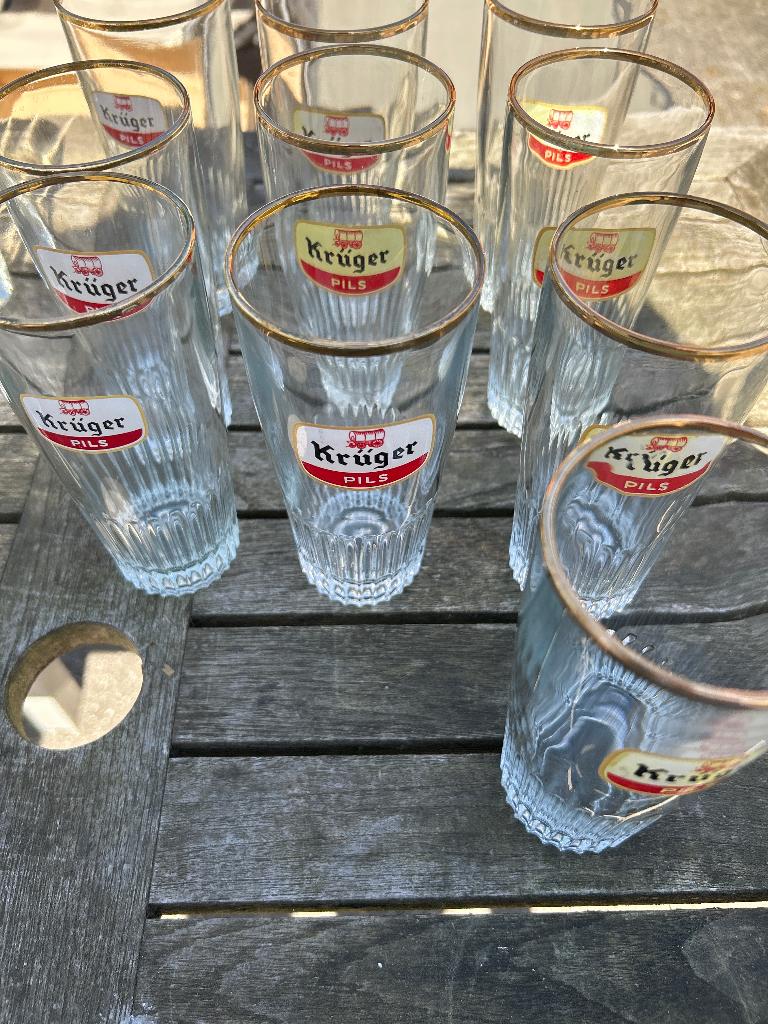 Kruger glazen, Verzamelen, Biermerken, Ophalen, Zo goed als nieuw, Glas of Glazen, Overige merken