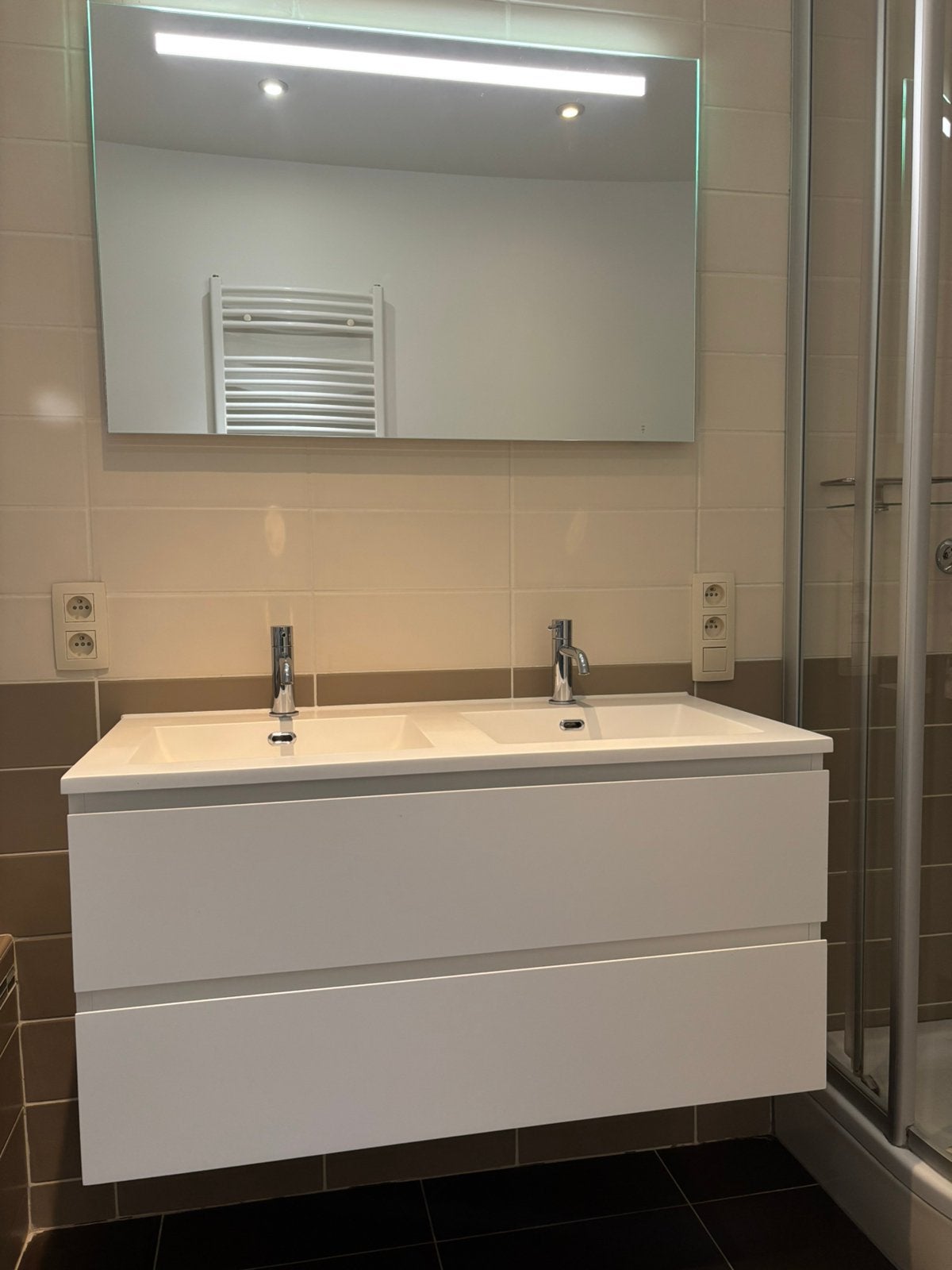 Meuble salle de bain de bain et miroir, 25 à 50 cm, Moins de 100 cm, Meuble lavabo, 100 à 150 cm