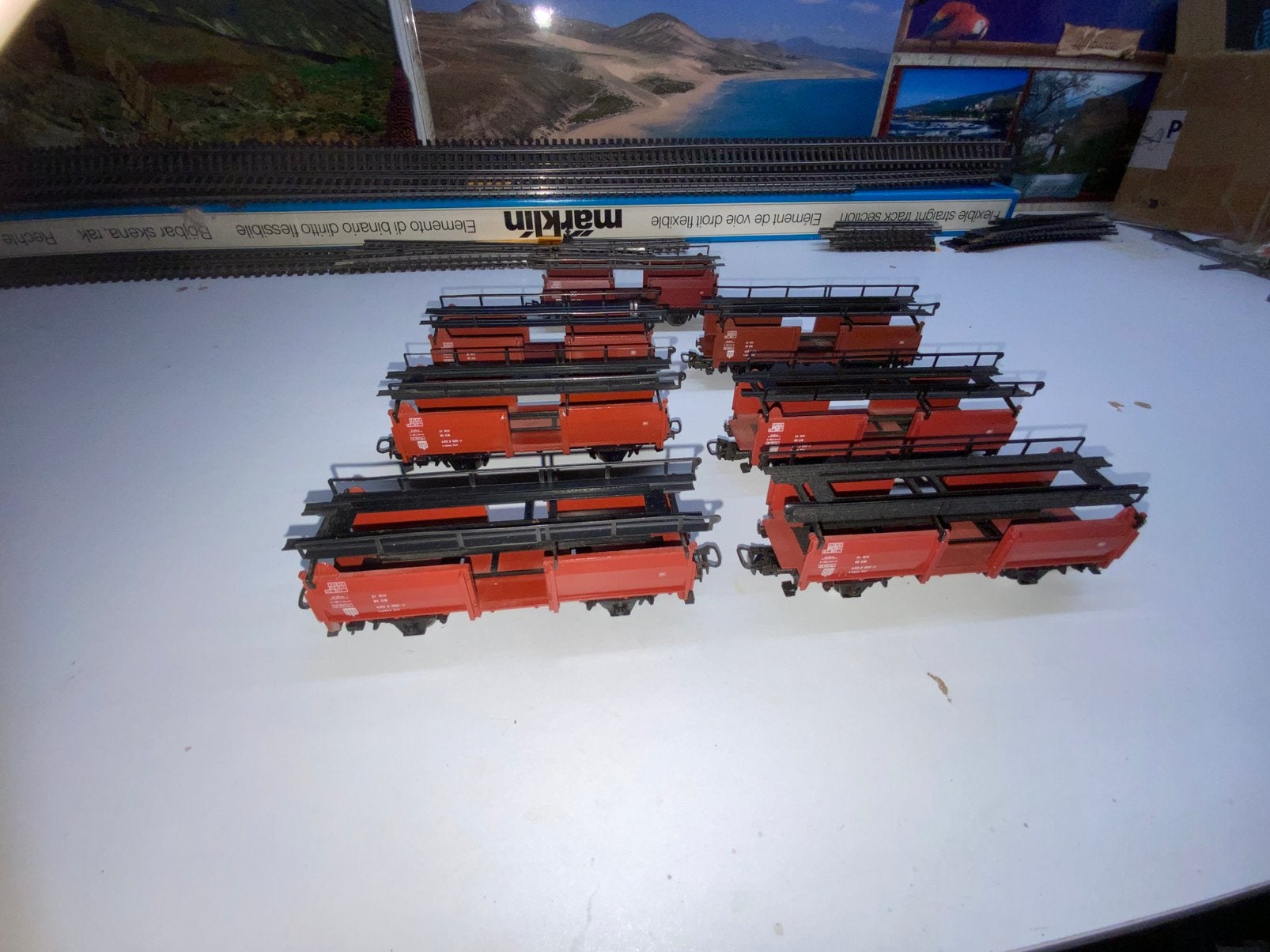 RAME DE 7WAGONS À TRÉMIE DONT 1 WAGON DE QUEUE AVEC FROTTEUR, Enlèvement ou Envoi, Utilisé, Wagon, Märklin