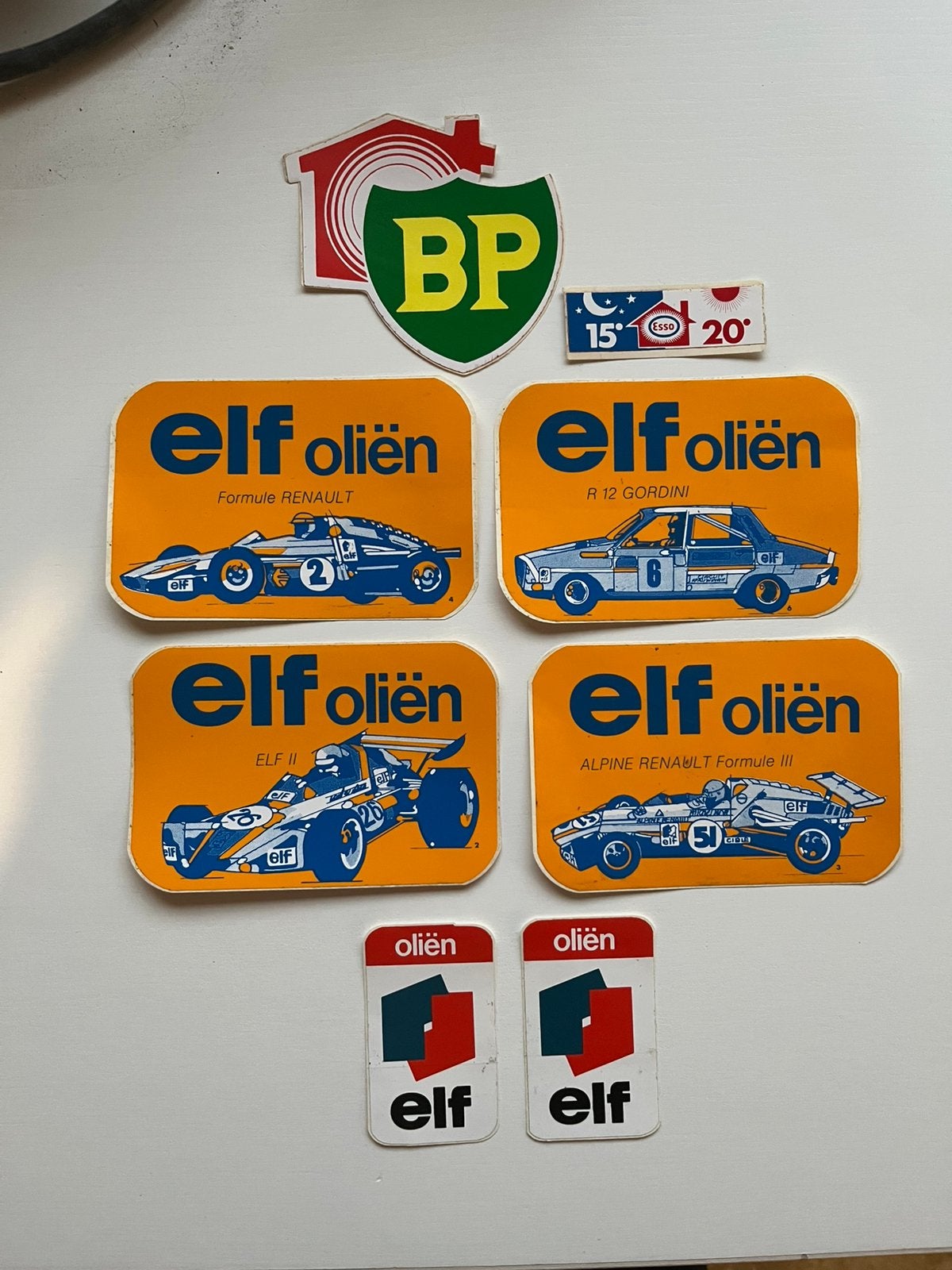 Vintage oliestickers, Verzamelen, Ophalen of Verzenden, Gebruikt, Auto of Motor