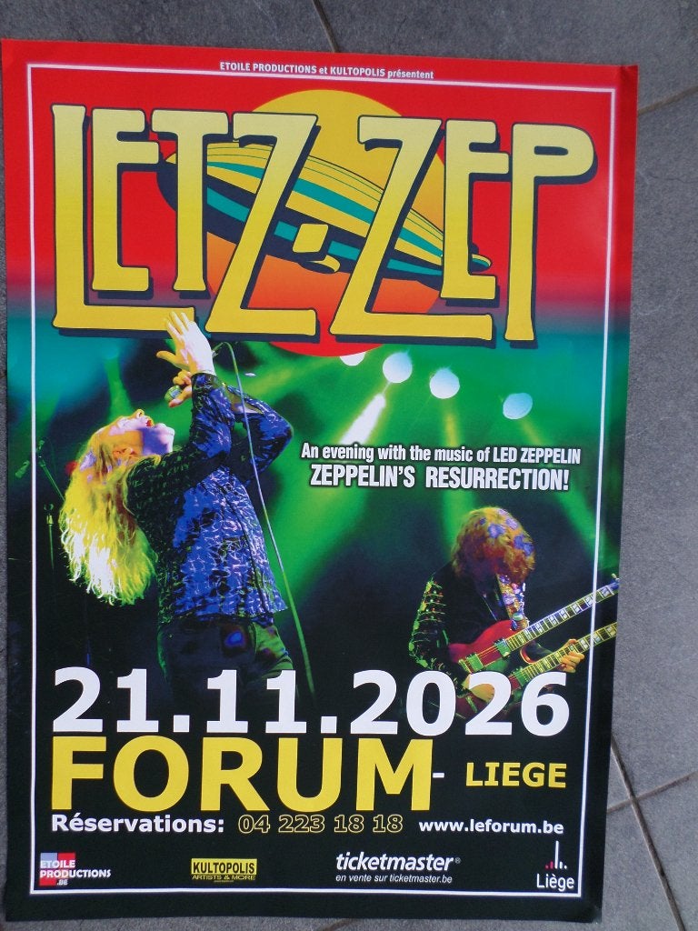 Zeppelin's resurrection - affiche 60x40 - 2026, Collections, Enlèvement ou Envoi, Rectangulaire vertical, A1 jusqu'à A3, Musique