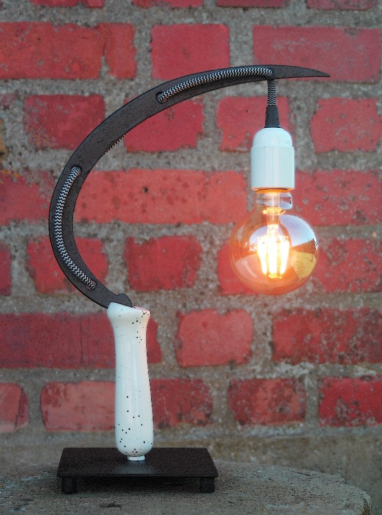 retro vintage upcycle mancave lamp, Enlèvement ou Envoi, Comme neuf, Moins de 50 cm