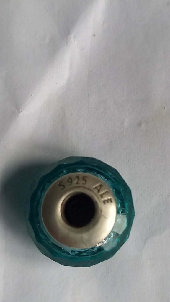 Charm Pandora Murano Bleu Canard/Turquoise, Ophalen, Gebruikt, Blauw, Zilver