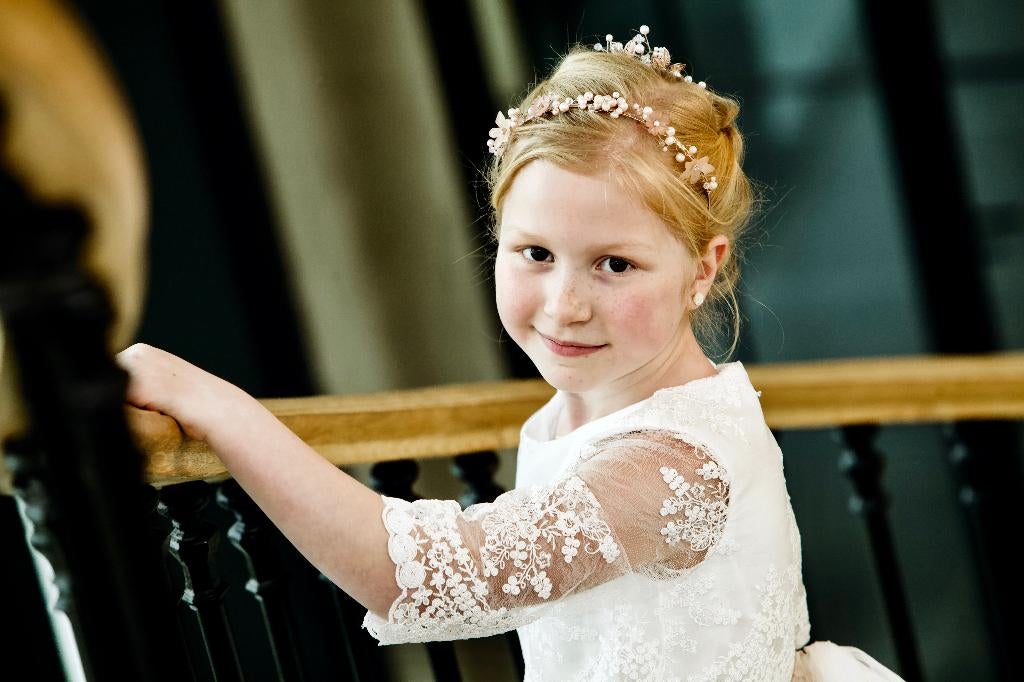 Communiekleedje, Kinderen en Baby's, Kinderkleding | Maat 128, Ophalen of Verzenden, Zo goed als nieuw, Meisje, Jurk of Rok