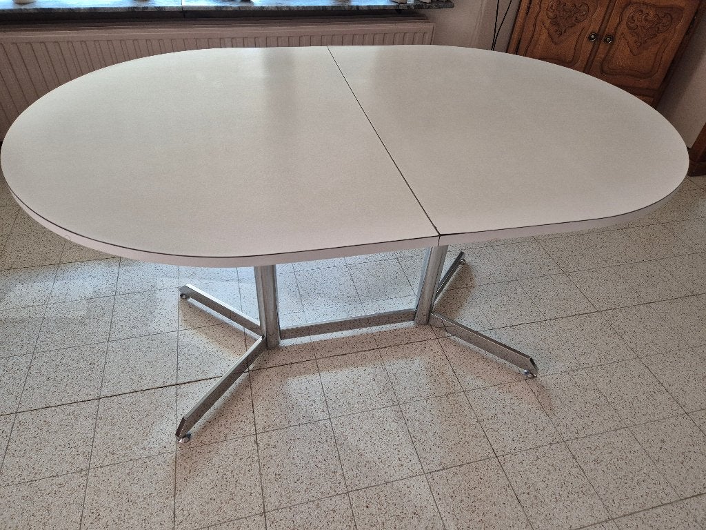 Ovalen keukentafel, Huis en Inrichting, Tafels | Eettafels, Ophalen, Gebruikt, 50 tot 100 cm, Vijf personen of meer