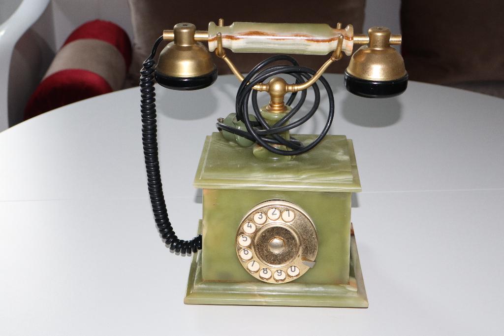 Telefoon deco, Huis en Inrichting, Woonaccessoires | Overige, Ophalen, Zo goed als nieuw, Groen, Vintage