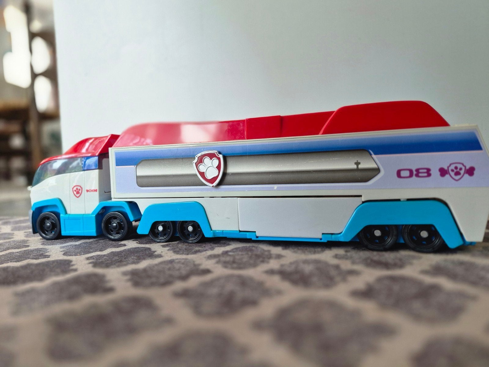 Paw patrol bus incl 9 voertuigen, Ophalen, Gebruikt