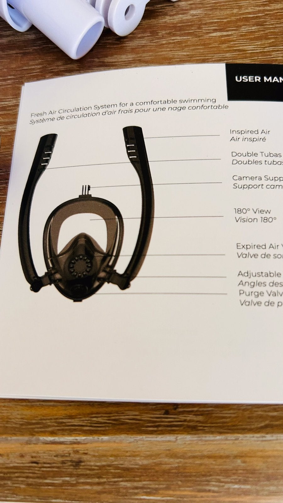 AMPHIBEA volgelaats snorkelmasker – 180 panoramisch zicht, Watersport en Boten, Snorkelen, Ophalen of Verzenden, Nieuw, Snorkelmasker