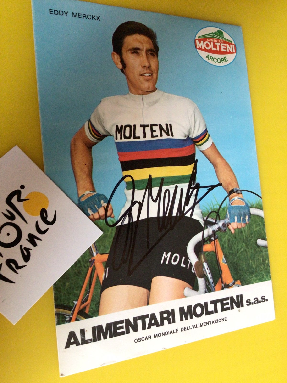 Wielerkaart wk team molteni eddy merckx signe, Sports & Fitness, Cyclisme, Envoi