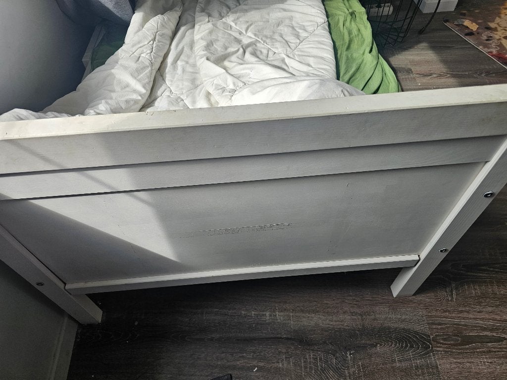 Lit pour enfant, Maison & Meubles, Chambre à coucher | Lits, Utilisé, Une personne, 90 cm, 190 cm ou moins, Bois, Blanc, Réglable