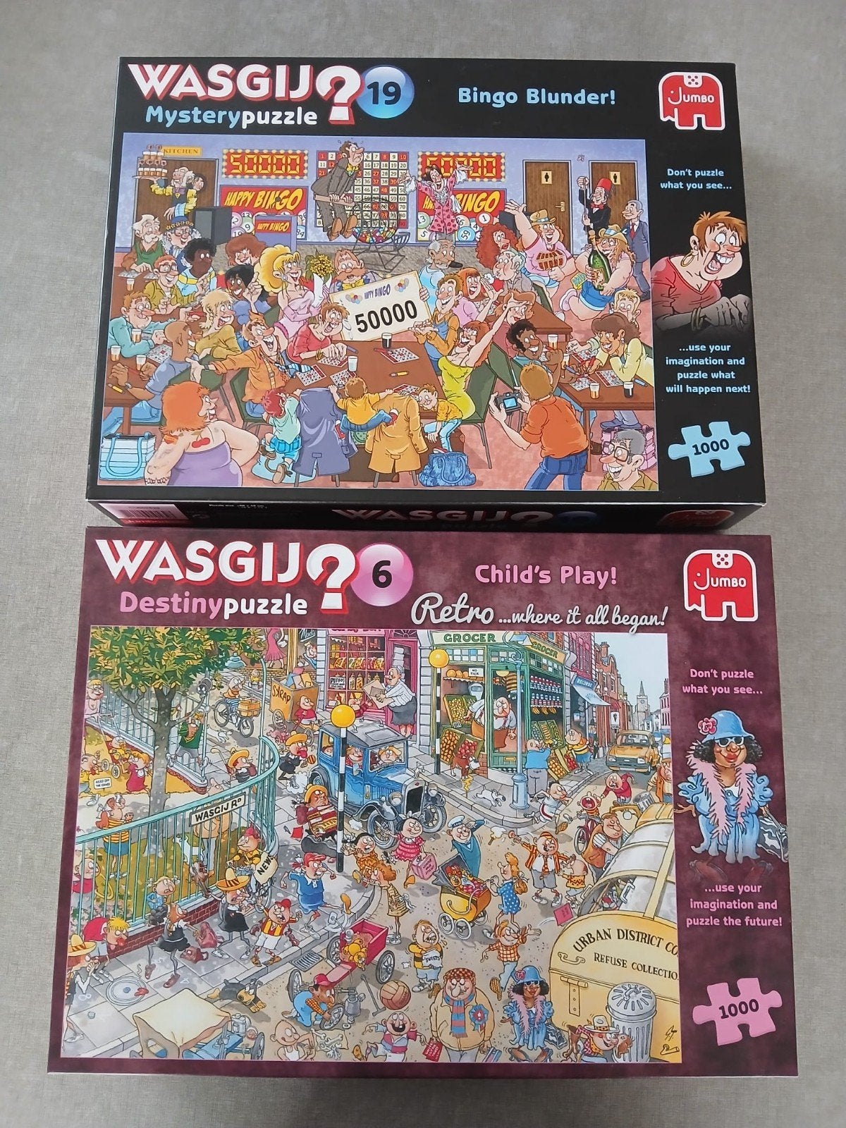 Twee Wasgij puzzels 1000 stukjes, Ophalen