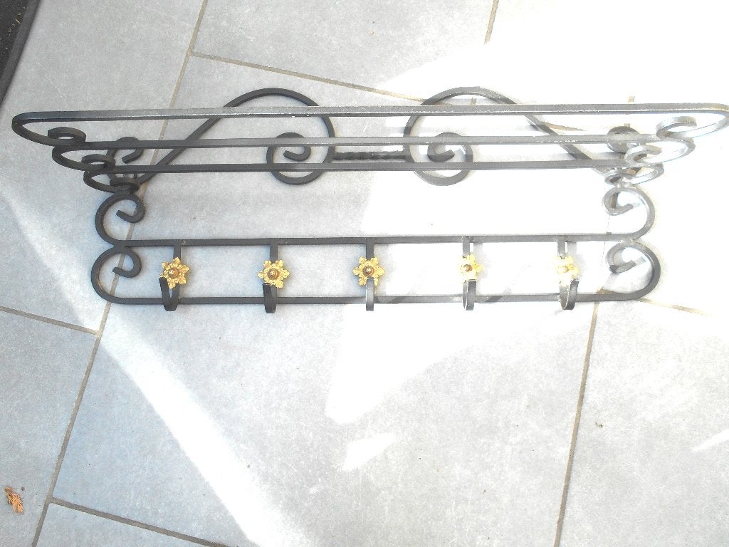 ancien porte manteau en fer forgé, Enlèvement, Utilisé, Portemanteau mural