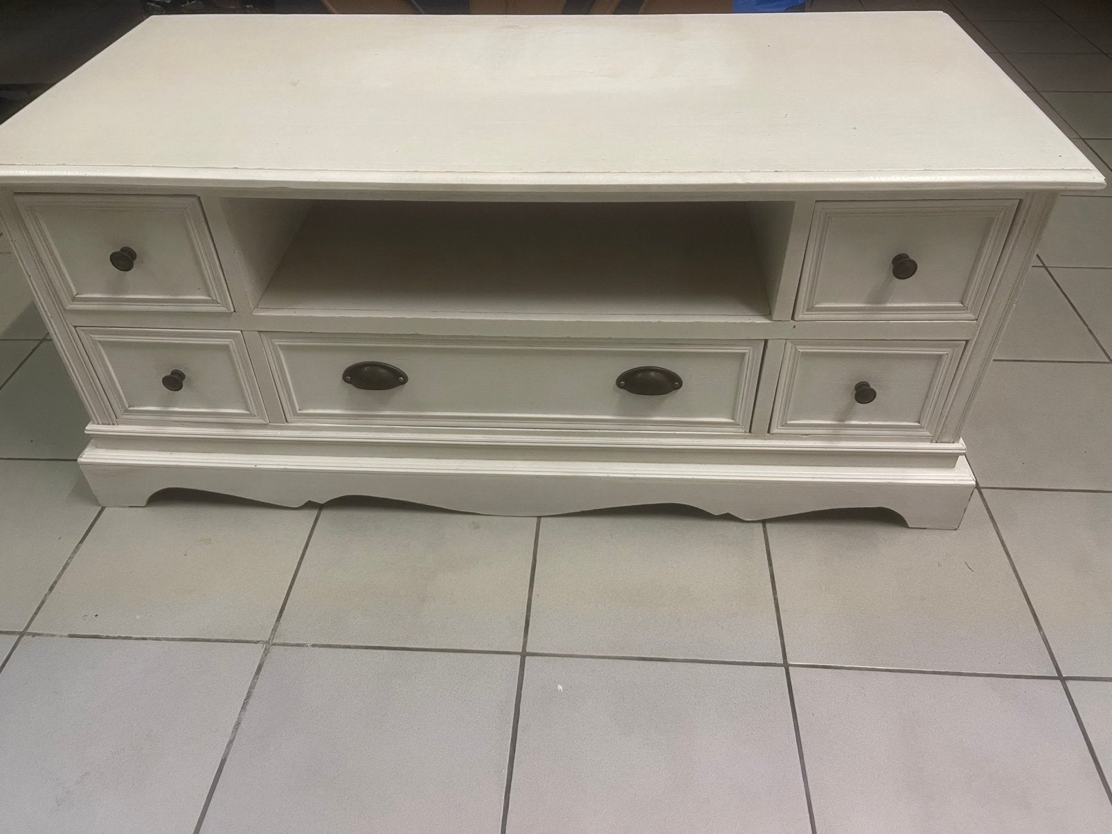 JOSÉPHINE - Meuble TV en paulownia blanc, Maison & Meubles, Enlèvement, Comme neuf
