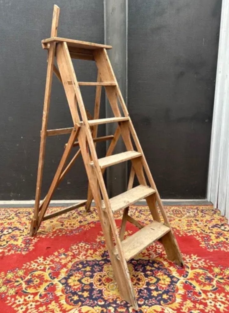Escabeau d'atelier d'artistes ou de bibliothèque ?, Vintage, Beige, Enlèvement, Utilisé