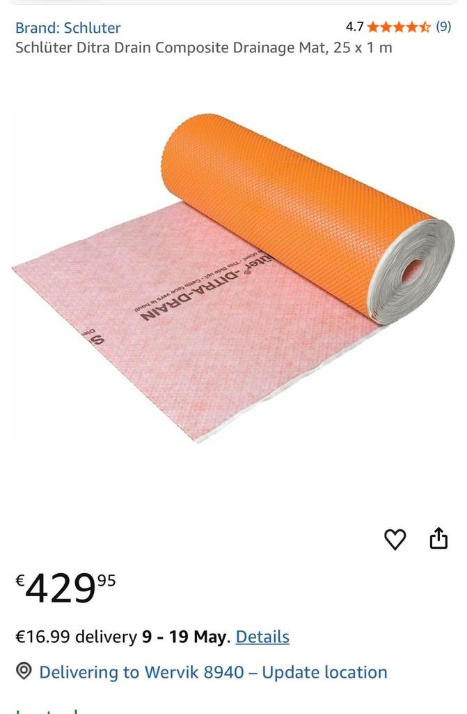 Schliter ditra doek voor badkammer tekoop, Enlèvement, Comme neuf
