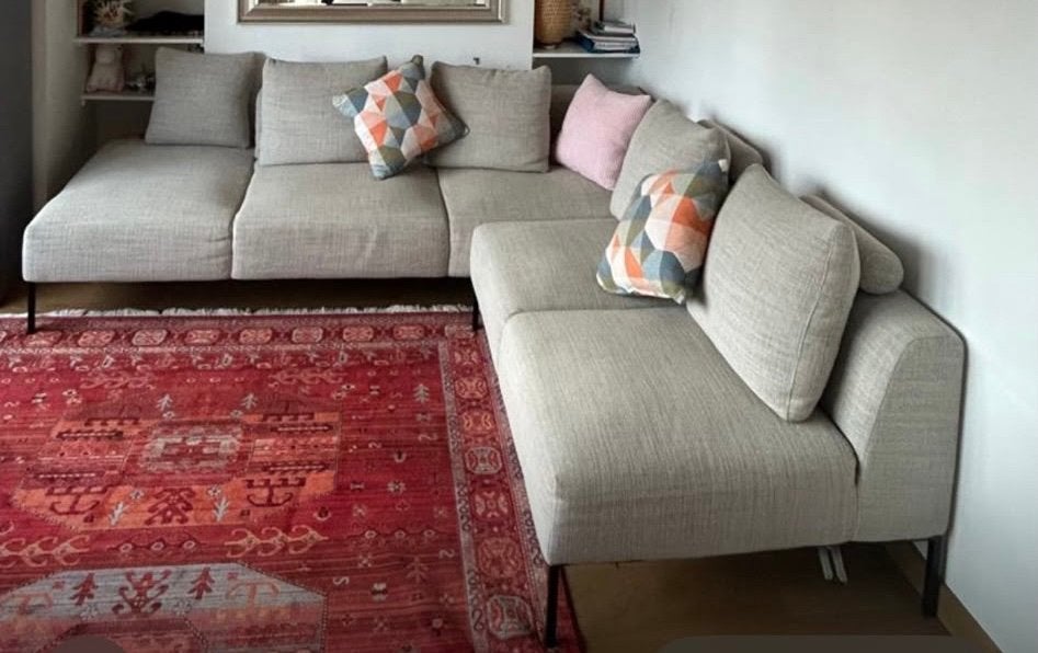 Comfortabele hoeksalon, Huis en Inrichting, Ophalen, Zo goed als nieuw, Stof, Modern
