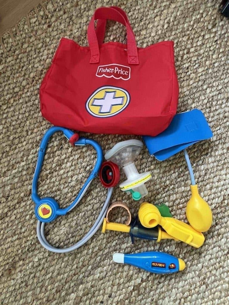 Mallette de docteur Fisher-Price complète + accessoires, Ophalen of Verzenden, Gebruikt, Speelset
