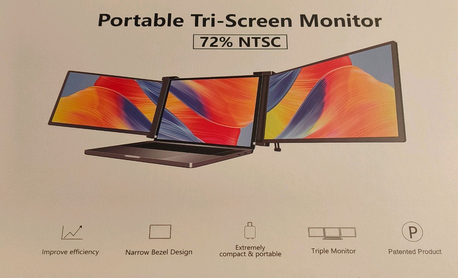 Portable Monitor Triple - 2 schermen, Ophalen of Verzenden, Zo goed als nieuw, In hoogte verstelbaar