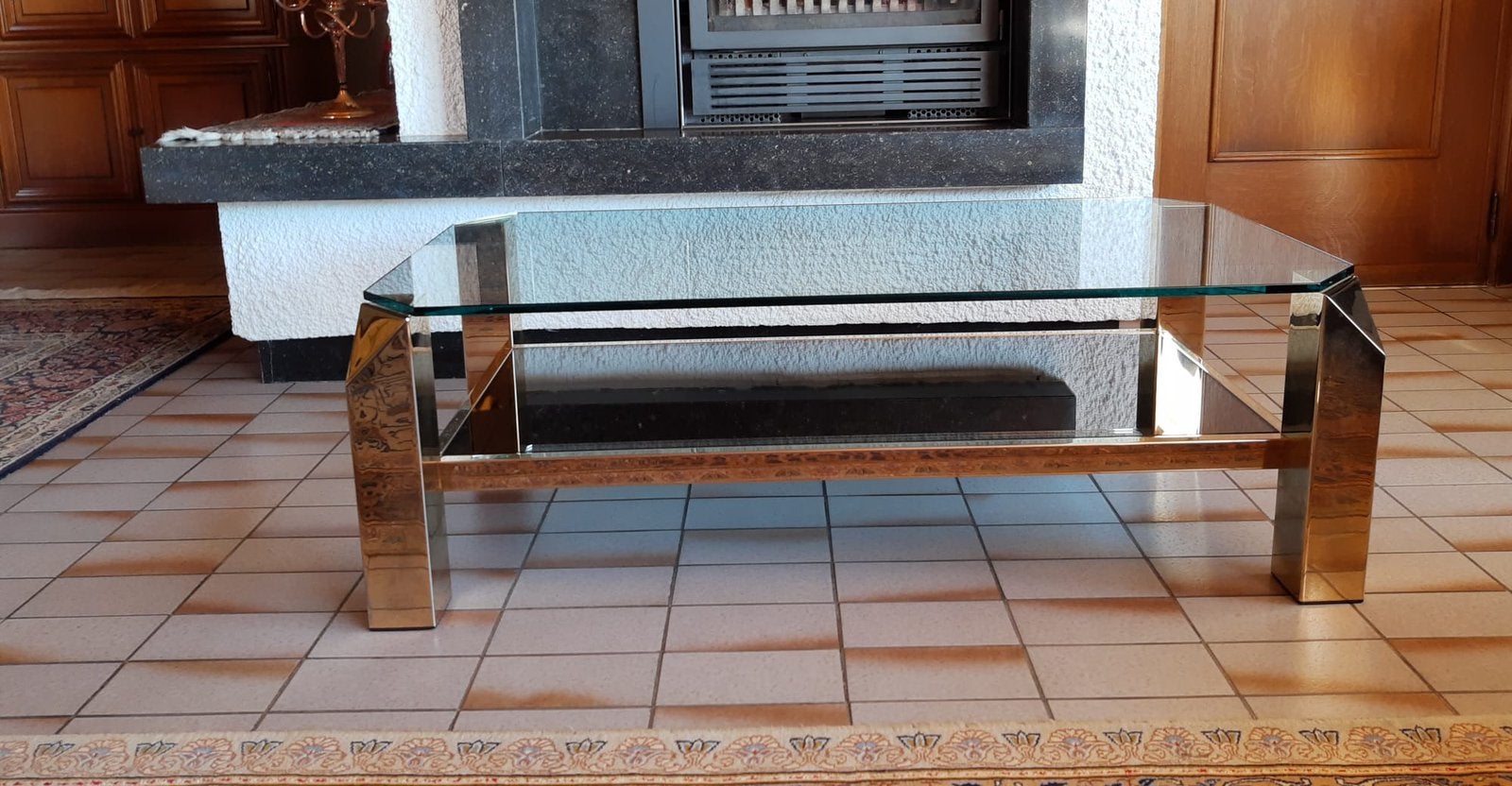 table basse, 100 à 150 cm, Verre, Comme neuf, Enlèvement