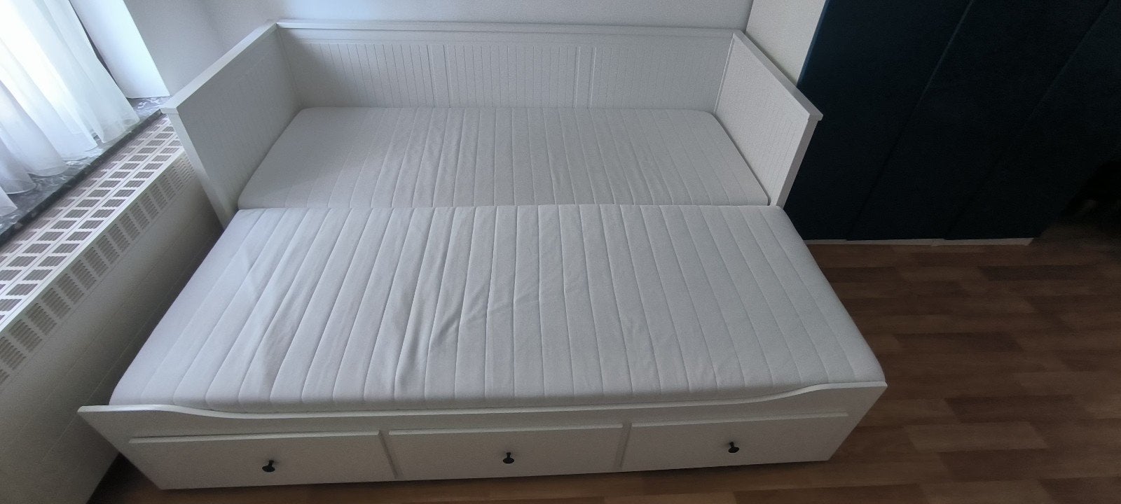 Ikea hemnes bedbank, Enlèvement, Utilisé, 200 cm, Blanc