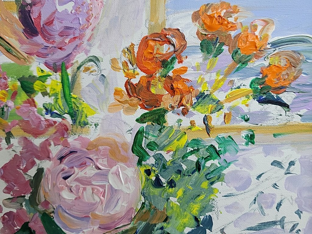 XTIAN, boeket van Gigi, Antiek en Kunst, Ophalen of Verzenden, Gesigneerd, Bloemen, Doek