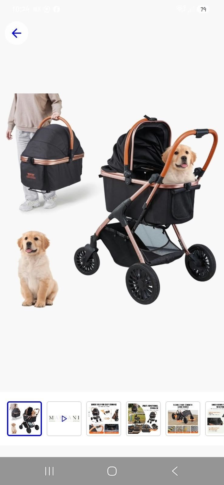 hondenbuggy voor kleinere tot middelgrote honden, Ophalen, Nieuw, Hondenbuggy