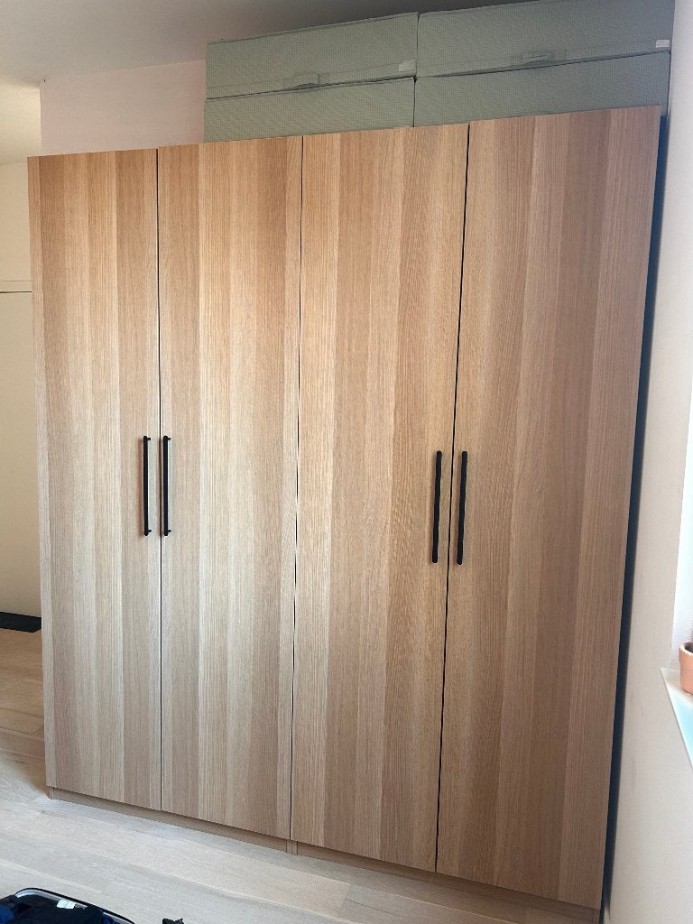 IKEA PAX kleerkast 200x60x236 – wit gelazuurd eikeneffect, 200 cm ou plus, Comme neuf, Enlèvement, 200 cm ou plus