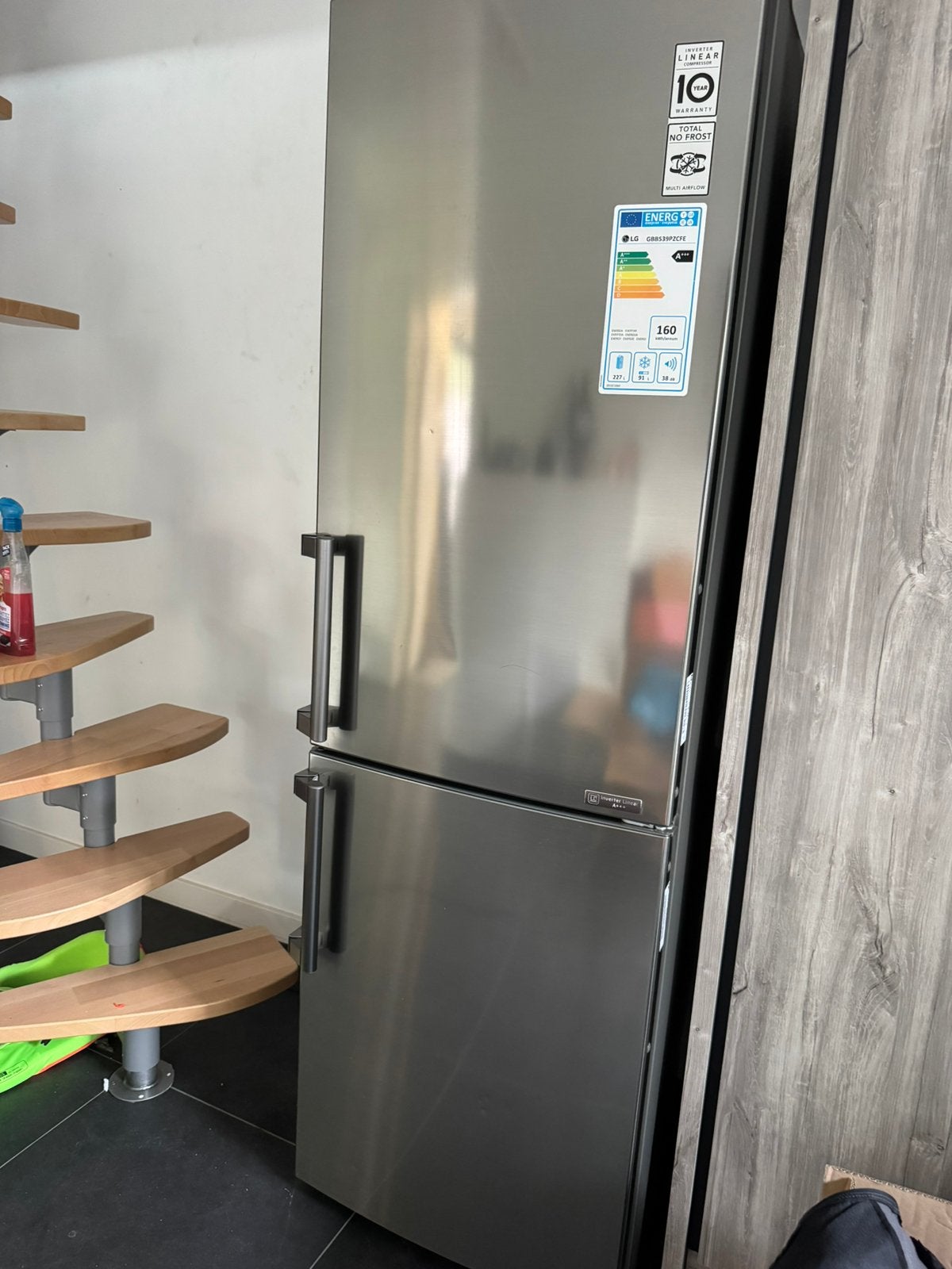 LG No Frost Koel-Vriescombinatie, Elektronische apparatuur, Ophalen, Gebruikt, 200 liter of meer, 160 cm of meer