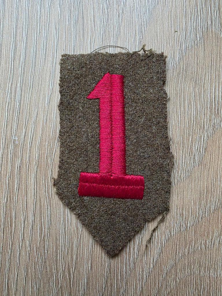 US WW2 pre 1st Infantry division patch wool vroege variant, Ophalen of Verzenden