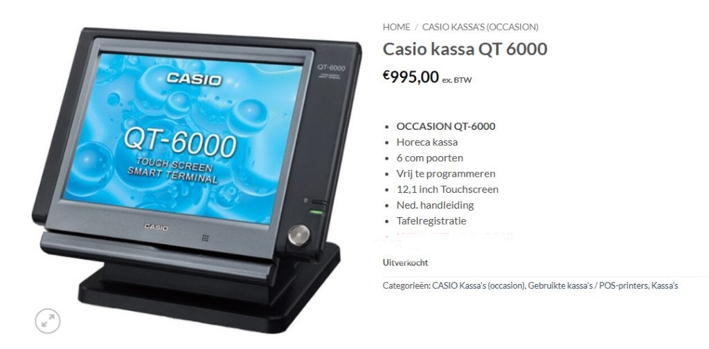 kassa QT-6000, Enlèvement, Utilisé, Installation pour bar