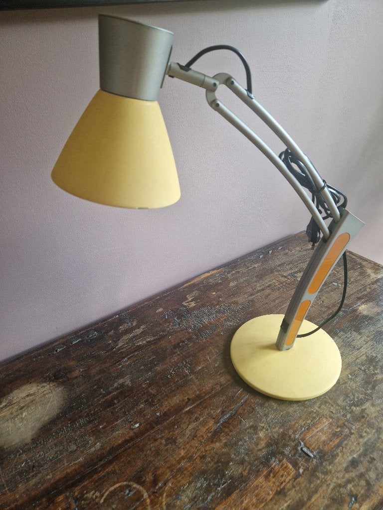 Vintage Schaarlamp Okergeel Met Standaard 1960’s, Antiek en Kunst, Ophalen of Verzenden