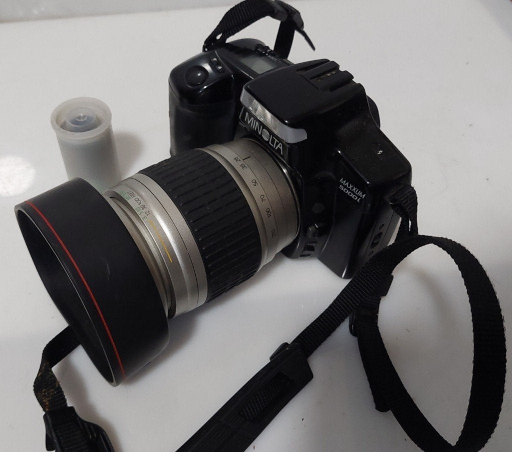 Retro Analoge Minolta 5000i Spiegelreflexcamera + Lens, Audio, Tv en Foto, Fotocamera's Analoog, Zo goed als nieuw, Spiegelreflex
