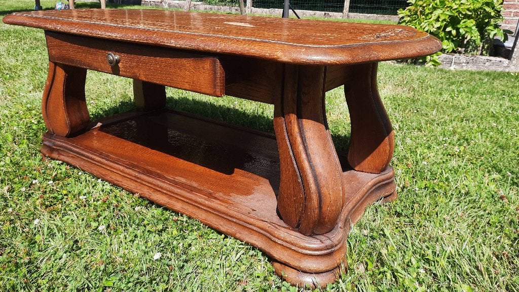 Table de salon en bois massif, Maison & Meubles, 100 à 150 cm, Enlèvement, Utilisé, 50 à 100 cm