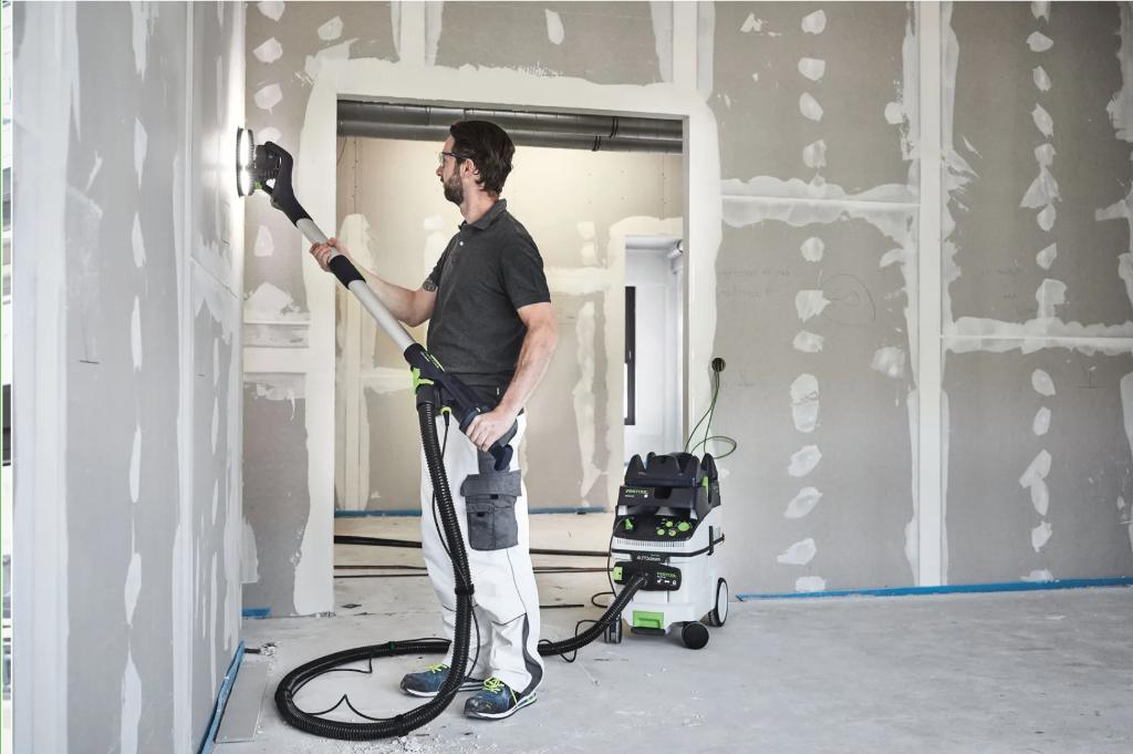 te huur: FESTOOL Langnekschuurmachine / Giraffe + Stofzuiger, Doe-het-zelf en Bouw, Gereedschap | Schuurmachines, Gebruikt, Excentrische schuurmachine